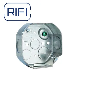 4 Inch Octagon Steel Electrical Conduit Box With Raised Ground Screw