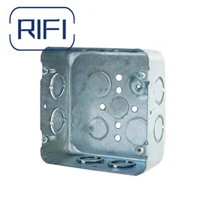 4 × 4 Inch Square Steel Electrical Box With Combination Knockout