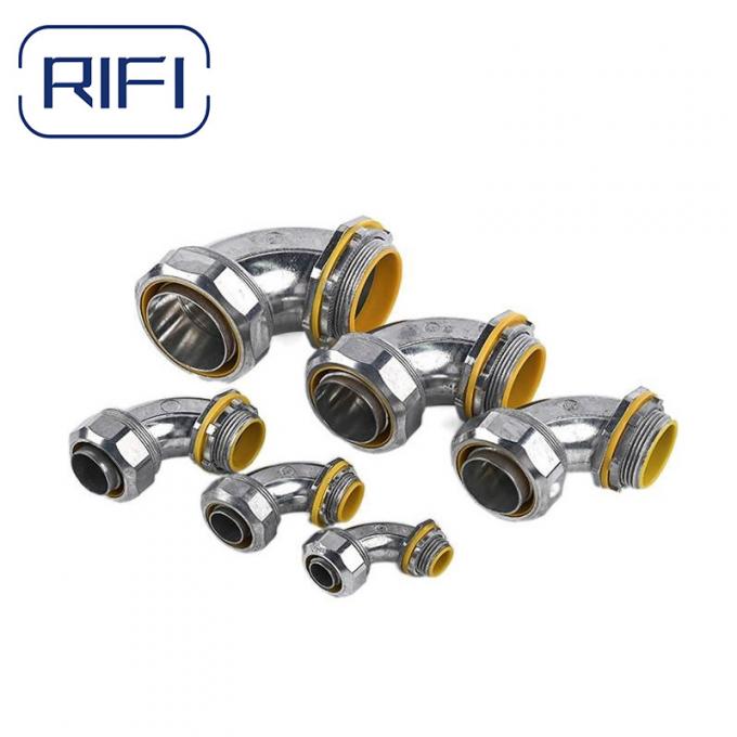 3/8"-4" Zinc Die Cast Liquid Tight Flexible Metal Conduit 90 Degree Angle Connecoter Flexible Connector
