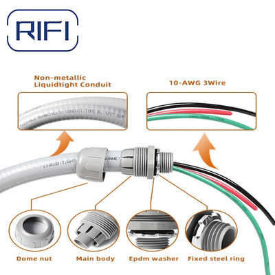 Nonmetallic Weatherproof 2 Inch Pvc Conduit Liquid Tight Flexible Grey  UL