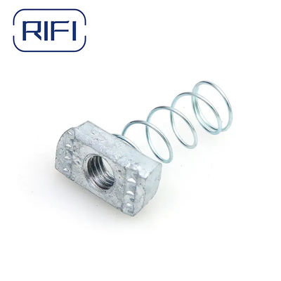 Zinc Stainless Steel Spring Nuts Silver Electroplated Strut Channel Spring Nut