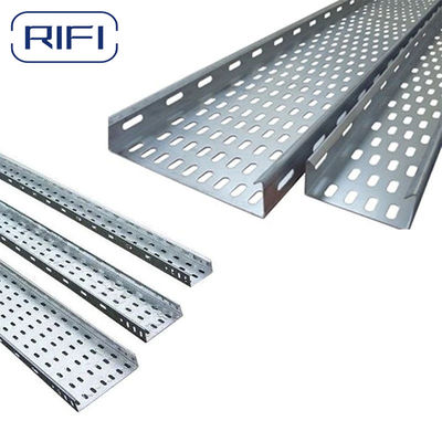 Outdoor Steel 300mm Hot-dipped Galvanized Rustproof Slotted Cable Tray Coated With Complete Groove Type Specifications