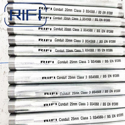 BS Standard 20mm EMT  Electrical Conduit Gi Metal Electrical Conduit Threaded Type