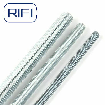 White Blue Zinc Plated Steel Threaded Rods In 1m 2m 3m Lengths - Hardware Fasteners