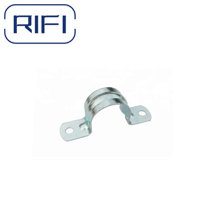 RIFI-Electrical EMT Conduit Fittings 2 Hole Pipe Strap Galvanized Metal Silver THS-050S-400S 2"