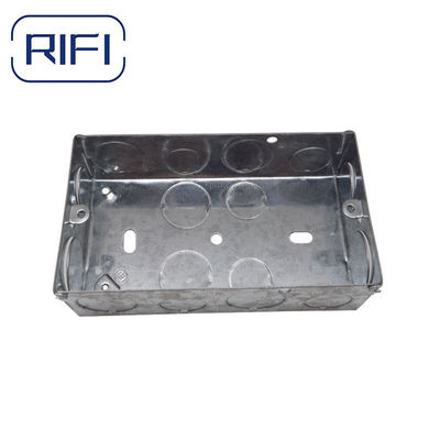 GI Metal Conduit Cable Switch Boxes With Galvanized Finish 2 Gang 3x6 35mm Deep