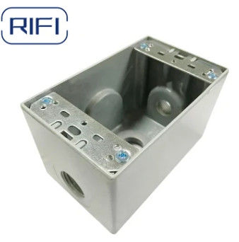 Aluminum  One Gang / Two Gang / Round Junction Grey Electrical Outlet Box With Lug