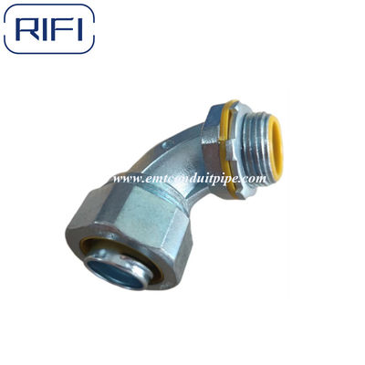 3/8  To 4 Inch Zinc Die Cast 90 Degree Angle Squeeze Connectors Clamp Type Fex To Box  Conduit Fittings