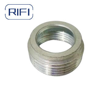 Rigid Pipe Fittings Sliver Color 1/2'' Steel With Zinc Coating Reducing Bushing Nipple Bushing