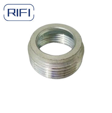 Rigid Pipe Fittings Sliver Color 1/2'' Steel With Zinc Coating Reducing Bushing Nipple Bushing
