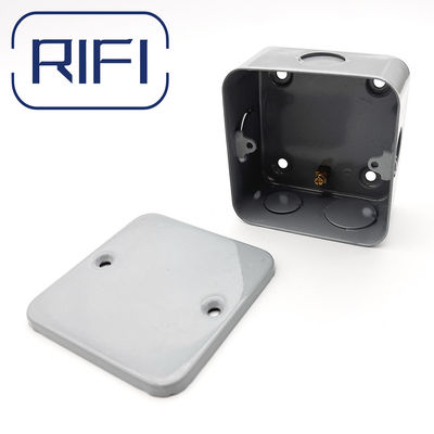 1 Gang 40mm Depth Electric Metal Clad Back Box Switches & Sockets With Brass Terminal