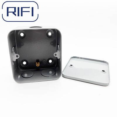 BS Standard 40mm 50mm Depth 1 Gang Metal Clad With  Knockout 25mm With Blank Plate