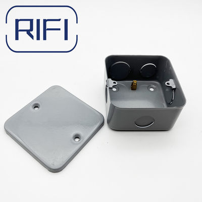 1-Gang 2 Gang Switched Socket  Outlet  Metal Clad In Grey Painted Surface Finish