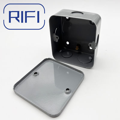 Indoor And Outdoor 1 Gang Surface Metal Clad Mounting Back Box With 20mm & 25mm Knockout