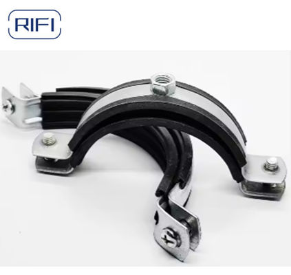 Rifi Standard Hose Rubber Clamp Steel Cable Double Pipe Clamp with Rubber