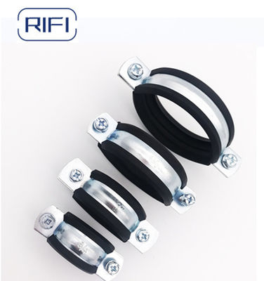 Rifi Standard Hose Rubber Clamp Steel Cable Double Pipe Clamp with Rubber