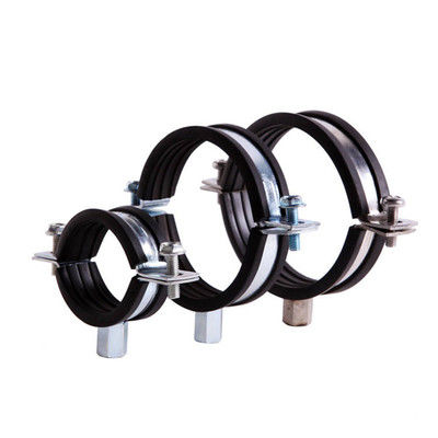 Rifi Standard Hose Rubber Clamp Steel Cable Double Pipe Clamp with Rubber