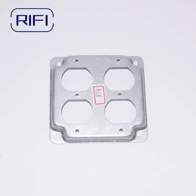 4" x 4" Raised Steel Box Cover RS8 Surface Mount Cover for Two Duplex Receptacles