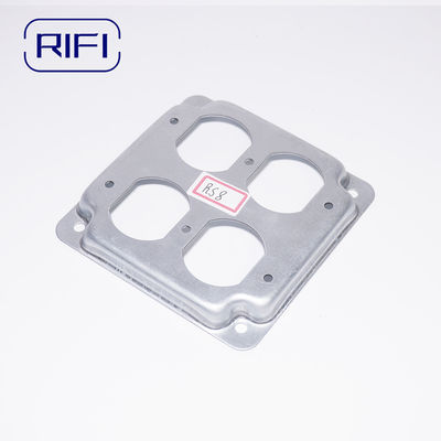 4" x 4" Raised Steel Box Cover RS8 Surface Mount Cover for Two Duplex Receptacles