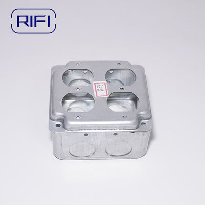4" x 4" Raised Steel Box Cover RS8 Surface Mount Cover for Two Duplex Receptacles