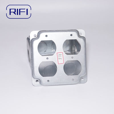 4" x 4" Raised Steel Box Cover RS8 Surface Mount Cover for Two Duplex Receptacles