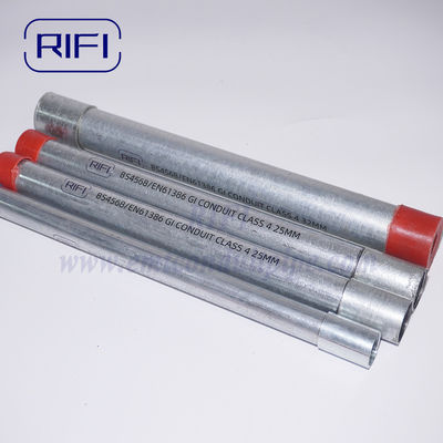 BS4568 HDG Electrical GI Cable Conduit With Metric Thread Steel Coupler & Colored Plastic Cap