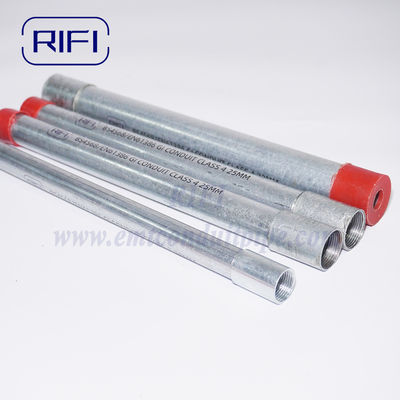 BS4568 HDG Electrical GI Cable Conduit With Metric Thread Steel Coupler & Colored Plastic Cap