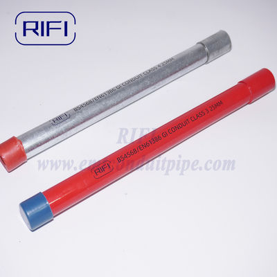 Red  Color Coated  25mm BS4568 / BSEN 61386 Class 3 GI Metal Cable Conduit