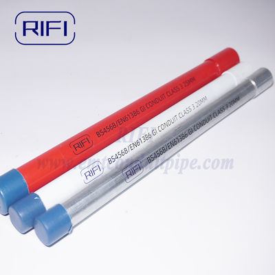 Red  Color Coated  25mm BS4568 / BSEN 61386 Class 3 GI Metal Cable Conduit