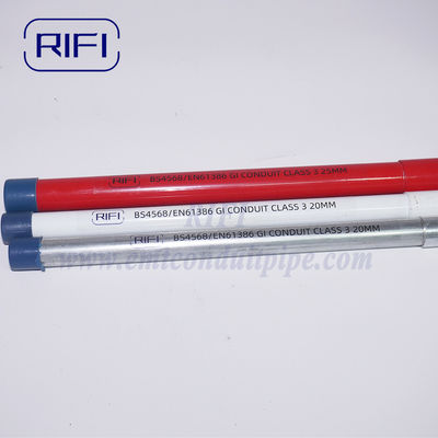 Red  Color Coated  25mm BS4568 / BSEN 61386 Class 3 GI Metal Cable Conduit