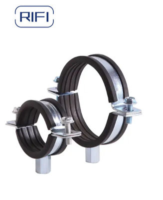 Carbon Steel M8+M10 Metal Pipe Clamp Pipe Hanger  with EPDM Rubber 
