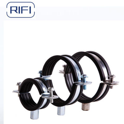 Carbon Steel M8+M10 Metal Pipe Clamp Pipe Hanger  with EPDM Rubber 