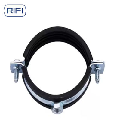 Carbon Steel M8+M10 Metal Pipe Clamp Pipe Hanger  with EPDM Rubber 