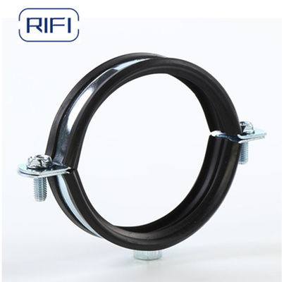 Carbon Steel M8+M10 Metal Pipe Clamp Pipe Hanger  with EPDM Rubber 