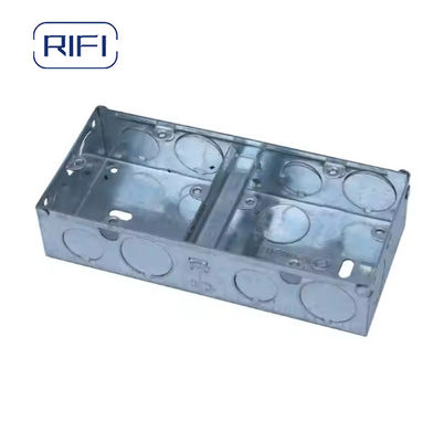 Rifi European Metal Install Box Wall Switch 1+1 Electrical 2 Gang Metal Smart Home Socket Case Iron Wall Box Enclosure