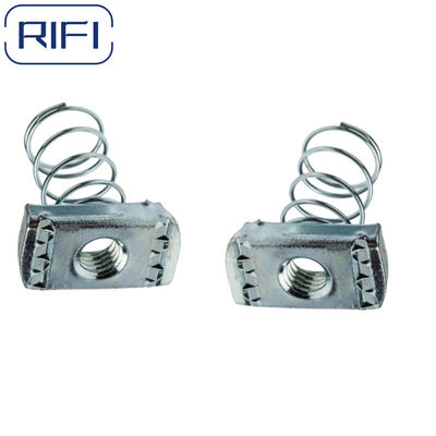 Silver Carbon Steel Unistrut Pring Nut With Customise Hole Size