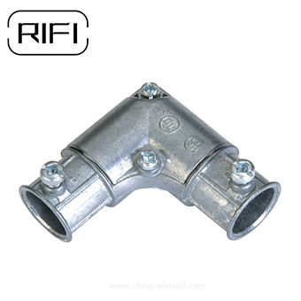 1/2"-1" EMT Capped Corner Coupling for 90 Degree Bend with Set Screw Connection