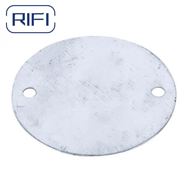Galvanized Finish Round Metal Electrical Box Cover For BS4568 Junction Boxes