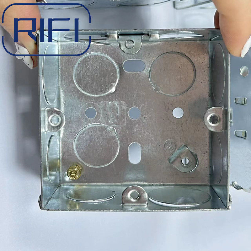 British Stand Galvanized GI Switch And Socket Box 1 Gang Boxes With 20mm 25mm Knockout