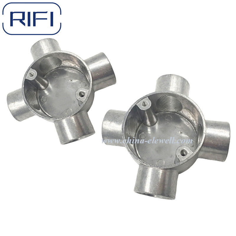 GI Aluminum Junction Circular Box Intersection Box 4way 20mm,25mm,32mm Connect GI Conduit Pipe