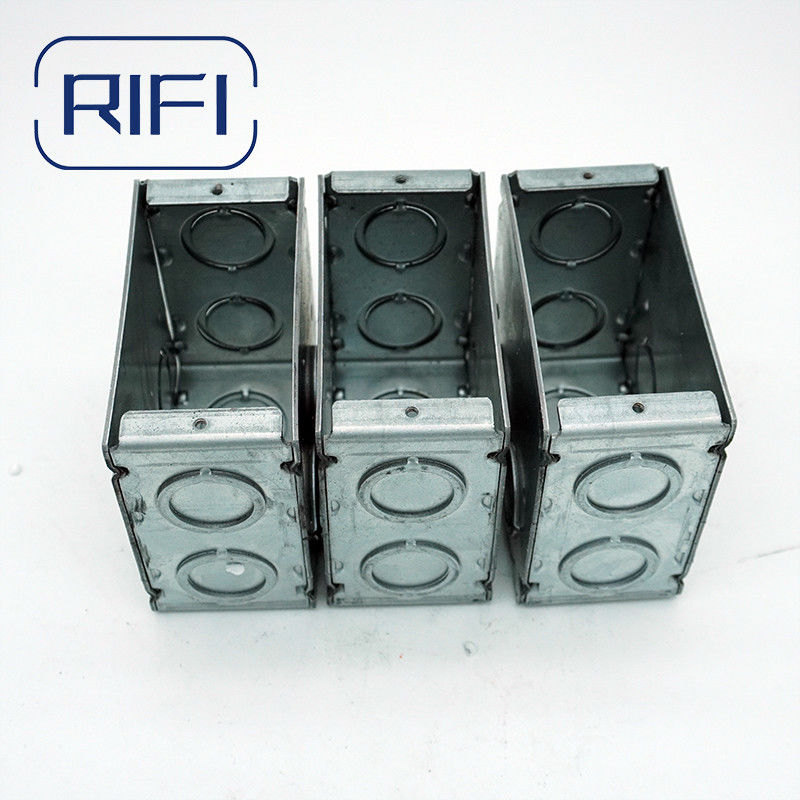 Galvanized Steel 3-1/2″ Deep 1-Gang Masonry Box With Concentric Knockouts Welded