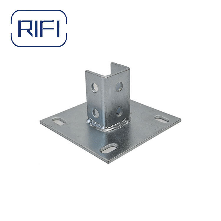 Strut C Channel Electro Galvanized Base Plate Strut Channel Fitting