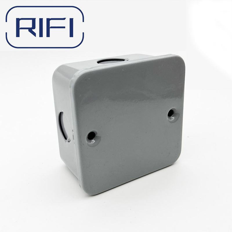 Electrical Gi Conduit Fittings Steel Powder Coated Grey 1 Gang Surface Metal Clad
