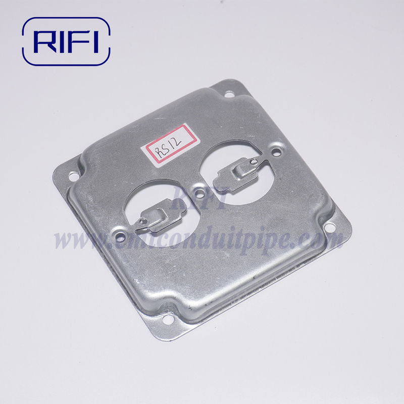 4'' Surface Mount Raised Junction Box Cover RS Cover  With One Duplex Flush Receptacle RS12