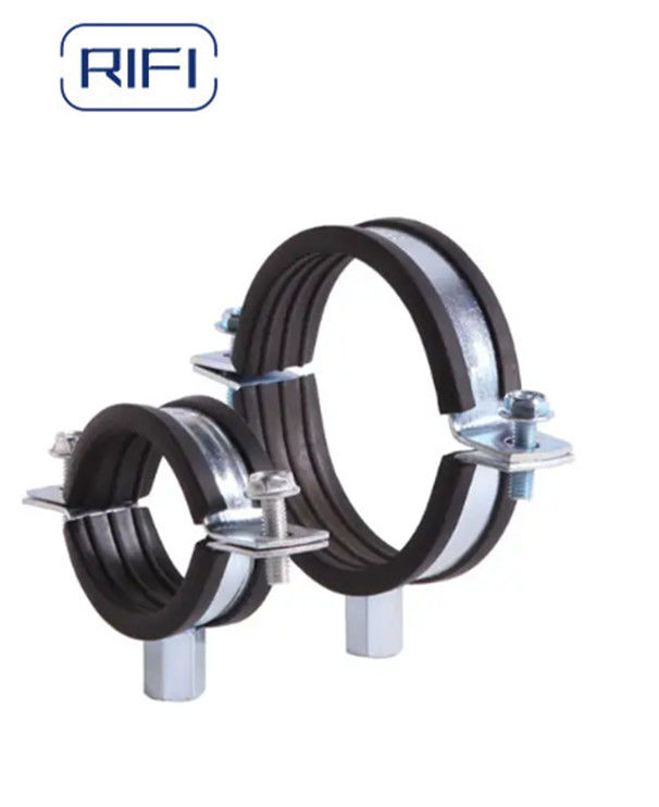 Carbon Steel M8+M10 Metal Pipe Clamp Pipe Hanger  with EPDM Rubber 