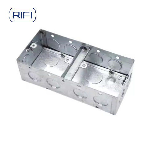 Rifi European Metal Install Box Wall Switch 1+1 Electrical 2 Gang Metal Smart Home Socket Case Iron Wall Box Enclosure